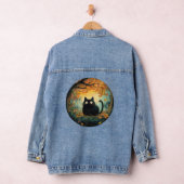 紅葉居心地の良い秋黒猫のための魔法 デニムジャケット (ハンガー)