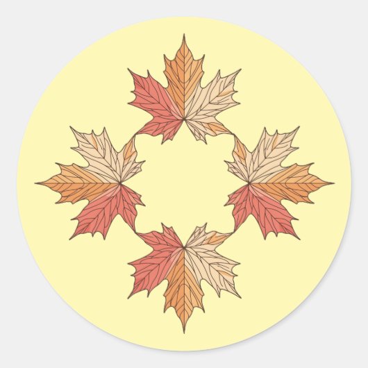 紅葉幾何学模様 ラウンドシール (正面)