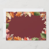 紅葉感謝祭の夕食の招待 招待状 (裏面)