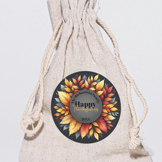 紅葉感謝祭の家族の名前と年 ラウンドシール