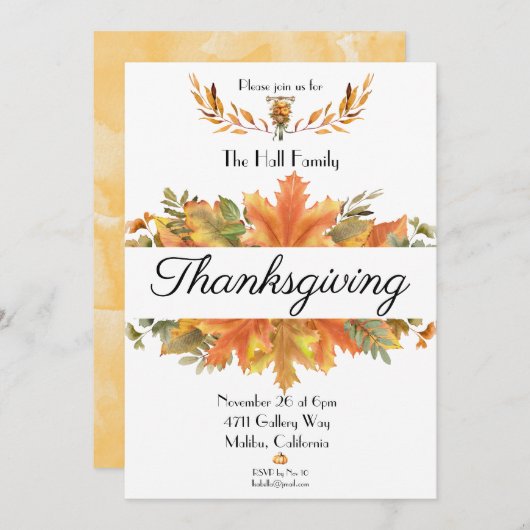 紅葉感謝祭の集会 招待状 (正面/裏面)