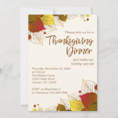 紅葉感謝祭ディナーパーティの招待状 招待状 (正面)