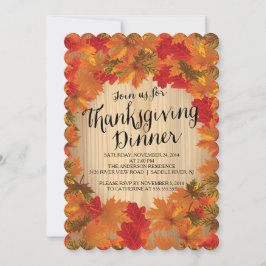紅葉感謝祭ディナーパーティの招待状 招待状