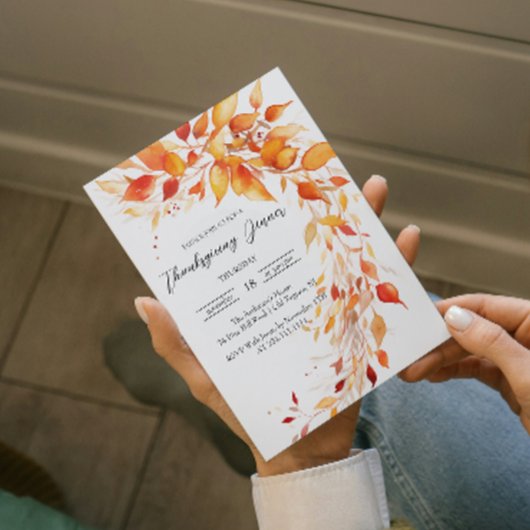 紅葉感謝祭ディナー招待状 招待状