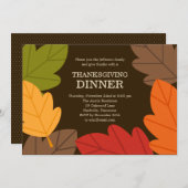 紅葉感謝祭ディナー招待状 招待状 (正面/裏面)