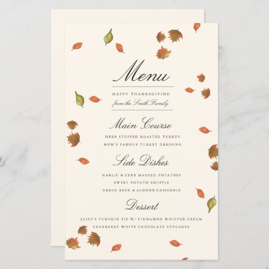 紅葉感謝祭メニュー (正面/裏面)