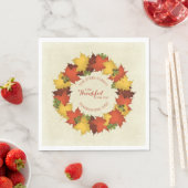 紅葉感謝祭リース スタンダードランチョンナプキン (インサイチュ)