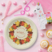 紅葉感謝祭リース ペーパープレート (パーティー)