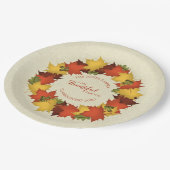 紅葉感謝祭リース ペーパープレート (アングル)