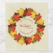 紅葉感謝祭リース ワインラベル (シングルラベル)