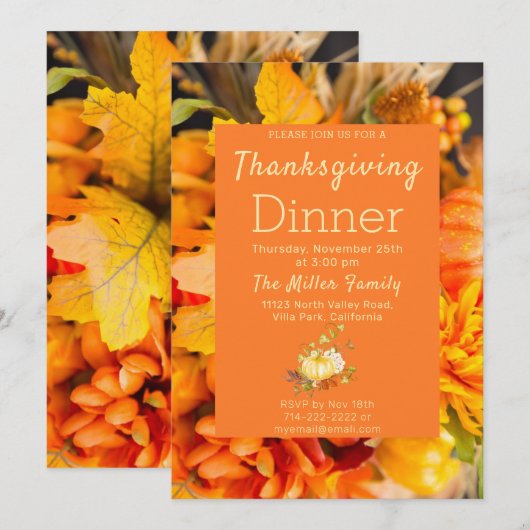 紅葉感謝祭招待状 招待状 (正面/裏面)