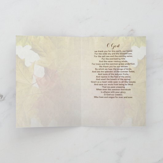 紅葉感謝祭祈りの言葉 カード (内部)