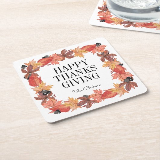 紅葉感謝祭紙コースター スクエアペーパーコースター (アングル)