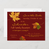 紅葉懇親会、パーティー、イベント日付の保存 案内ポストカード (正面/裏面)