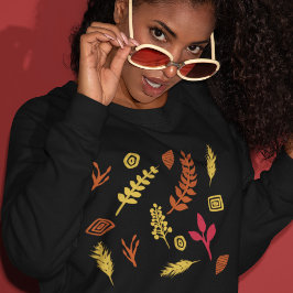 紅葉抽象デザイン スウェットシャツ