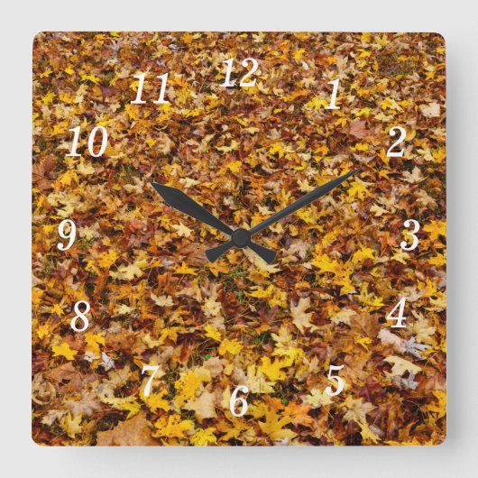 紅葉抽象芸術ウォールクロック スクエア壁時計 (正面)