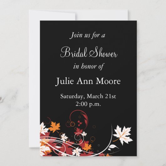 紅葉抽象芸術ブライダルシャワー 招待状 (正面)