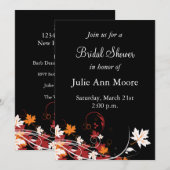 紅葉抽象芸術ブライダルシャワー 招待状 (正面/裏面)