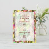 紅葉抽象芸術結婚式の招待 招待状 (スタンド正面)