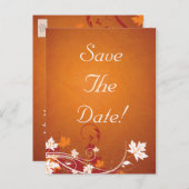 紅葉抽象芸術結婚式の日付の保存 案内ポストカード (正面/裏面)