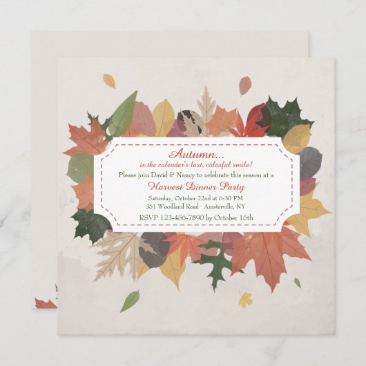 紅葉招待状 招待状 (正面/裏面)