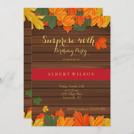 紅葉招待状 招待状 (正面/裏面)