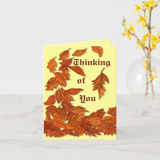 紅葉挨拶 カード (黄色い花)