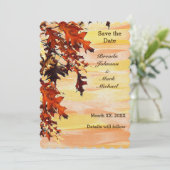 紅葉旋回カラー日付フラットカードを保存 セーブザデート (スタンド正面)