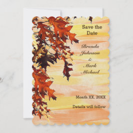 紅葉旋回カラー日付フラットカードを保存 セーブザデート