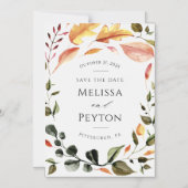 紅葉日付の保存 マグネット招待状 (正面)