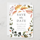 紅葉日付の保存 マグネット招待状 (正面)