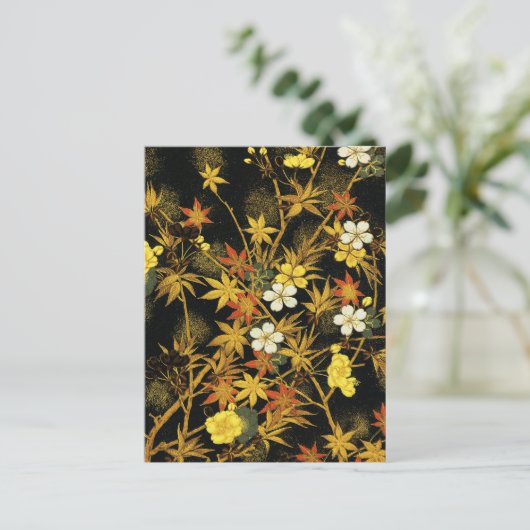 紅葉日本のアンティークリッチクラシックアートホテル ポストカード (スタンド正面)