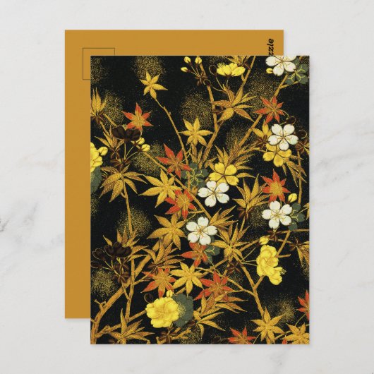 紅葉日本のアンティークリッチクラシックアートホテル ポストカード (正面/裏面)