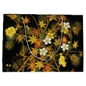 紅葉日本のアンティークリッチクラシックアートホテル ラージペーパーバッグ (裏面)