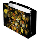 紅葉日本のアンティークリッチクラシックアートホテル ラージペーパーバッグ (裏面アングル)