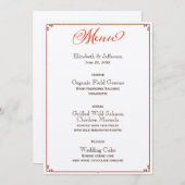 紅葉書道スクリプト結婚のメニューカード メニュー (正面/裏面)