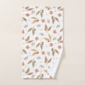 紅葉柄バスタオオルセット バスタオルセット (ハンドタオル)