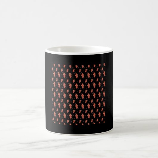 紅葉柄秋葉柄柄かわいい コーヒーマグカップ (中央)
