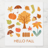 紅葉楽しむシーズンカラフル ワインラベル (シングルラベル)