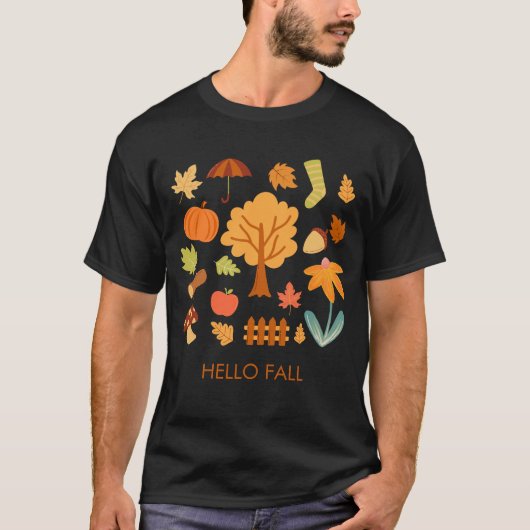 紅葉楽しむシーズンカラフル Tシャツ (正面)