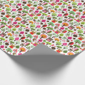 紅葉樹レトロフクロウ模様 ラッピングペーパー (角)