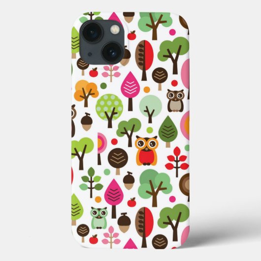 紅葉樹レトロフクロウ模様 Case-Mate iPhoneケース (裏面)