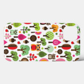 紅葉樹レトロフクロウ模様 Case-Mate iPhoneケース (裏面 (横))