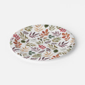 紅葉水彩カラフル葉 ペーパープレート (アングル)