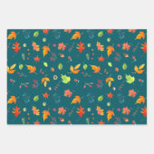 紅葉水彩トリオパターン ラッピングペーパーシート (正面2)