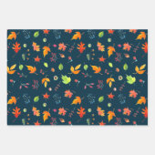 紅葉水彩トリオパターン ラッピングペーパーシート (正面)