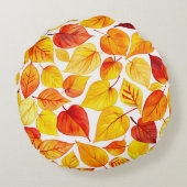 紅葉水彩丸い枕 ラウンドクッション (裏面)