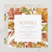 紅葉水彩大人の誕生日 招待状 (正面/裏面)