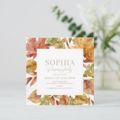 紅葉水彩大人の誕生日 招待状 (スタンド正面)