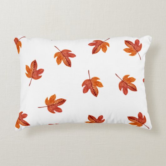 紅葉水彩手描き アクセントクッション (正面)